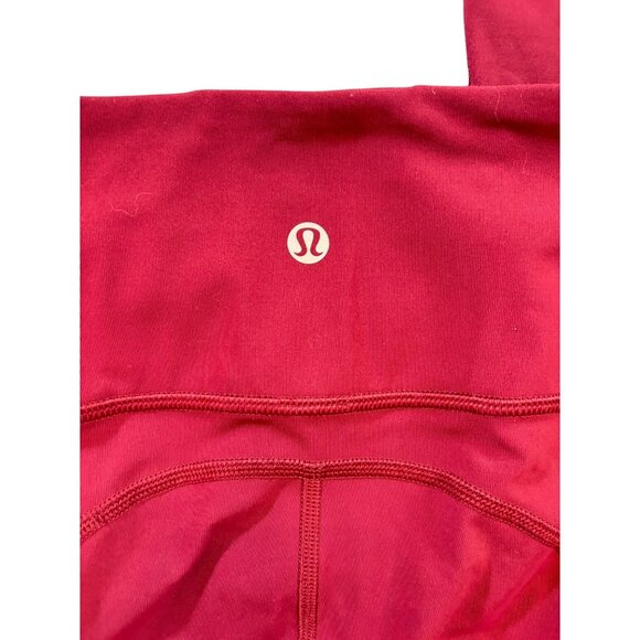 Lululemon Red Womens High-Waisted Leggings With Pockets Athleisure Size 4 - Picture 3 of 6